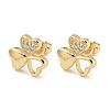 Brass Micro Pave Cubic Zirconia Ear Studs EJEW-P261-28D-G-1