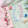  6Pcs 3 Style Wintersweet with Butterfly Cotton Computerized Embroidery Sew on Patches PATC-NB0001-07-4