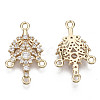 Brass Micro Pave Cubic Zirconia Chandelier Component Links KK-R111-043-2