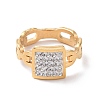 Crystal Rhinestone Rectangle Finger Ring RJEW-D120-02G-2