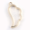 Rack Plating Alloy Wing Open Back Bezel Pendants PALLOY-S047-27E-FF-2