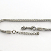 304 Stainless Steel European Style Round Snake Chains Bracelets STAS-R066-04-2