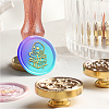 Brass Wax Seal Stamp with Handle AJEW-WH0184-1063-6