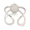 Non-Tarnish 304 Stainless Steel Oval Cuff Ring Components RJEW-A043-07P-3