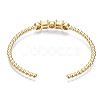 Sparkle Cubic Zirconia Ball Beaded Cuff Bangle for Her BJEW-N012-002-NF-2