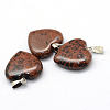 Heart Natural Mahogany Obsidian Pendants G-Q438-02-2