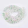 Transparent Spray Painted Glass Beads Strands DGLA-T001-001I-2