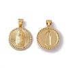 Brass Micro Pave Clear Cubic Zirconia Pendants KK-G439-07G-1