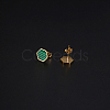 Natural Malachite Hexagon Stud Earrings HM7952-2