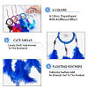 SUPERFINDINGS 6Pcs 6 Colors Woven Net/Web with Feather Pendant Decoration HJEW-FH0001-33-4