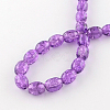 Transparent Crackle Glass Beads Strands X-DGLA-S085-6x8-14-2