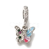 Rack Plating Alloy Rhinestone European Dangle Charms PALLOY-P307-09P-1