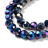 Faceted(32 Facets) Round Full Rainbow Plated Electroplate Glass Beads Strands EGLA-J130-FR15-3