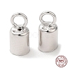 Rhodium Plated 925 Sterling Silver Cord Ends STER-P055-02B-P-1