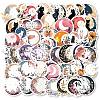 50Pcs PVC Self Adhesive Moon Cartoon Stickers X-STIC-B001-01-1