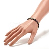 Flat Round with Heart Beaded Stretch Bracelet for Women BJEW-JB07552-04-3