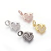 Eco-Friendly Brass Micro Pave Cubic Zirconia Charms ZIRC-J021-05-RS-1