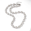 Non-Tarnish 304 Stainless Steel Rice Beads Necklace for Women NJEW-B107-04P-1