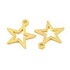 925 Sterling Silver Hollow Star Charms STER-B005-38G-2