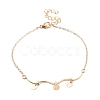 4Pcs 4 Style Alloy Chain Anklets Set with Heart Flat Round and Resin Pearl Charm SJEW-D009-04KCG-6