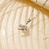 Shiny Bird Brass Micro Pave Clear Cubic Zirconia Pendant Necklaces IR0521-3