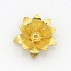 Brass 3D Flower Bead Caps X-KK-O038-03G-1