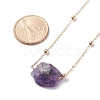 Natural Amethyst Raw Stone Pendant Necklace for Women NJEW-JN03781-03-3