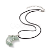 Natural Green Aventurine Crescent Moon Pendant Necklace NJEW-TA00032-02-1