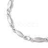 304 Stainless Steel Oval Link Chain Bracelets for Women Men BJEW-JB10271-3
