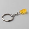 Candy Color Transparent Bear Resin Pendant Keychain KEYC-WH0034-34B-01-2