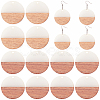 SUNNYCLUE Transparent Resin & Walnut Wood Pendants RESI-SC0001-14-H61-1