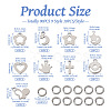 PandaHall Jewelry 90Pcs 9 Style 304 Stainless Steel Charms STAS-PJ0001-41-4