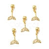 Rack Plating Brass Micro Pave Clear Cubic Zirconia Pendants ZIRC-H125-01G-3