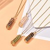 Double Pointed Mixed Stone Pendant Necklace for Girl Women NJEW-JN03684-2