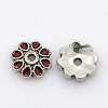 Antique Silver Tone Alloy Enamel Flower Bead Caps ENAM-J189-06AS-1