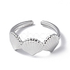 304 Stainless Steel Shell Open Cuff Ring for Women RJEW-C046-04P-2