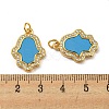 Brass Micro Pave Cubic Zirconia with Synthetic Turquoise Pendants KK-K356-24B-G-3