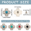 CRASPIRE 20 Sets 4 Colors Zinc Alloy & Resin Imitation Turquoise Coin Screw Rivets FIND-CP0001-82-2