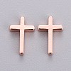 Brass Tiny Cross Charms KK-L189-05RG-2