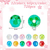 GOMAKERER 720pcs 12 Colors Eco-Friendly Transparent Acrylic Beads TACR-GO0001-01-2