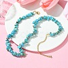 Synthetic Turquoise Chips Beaded Necklace NJEW-FZ00004-02-5