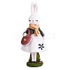 Resin Standing Rabbit Statue Bunny Sculpture Tabletop Rabbit Figurine for Lawn Garden Table Home Decoration ( White ) JX082A-1