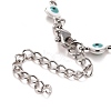 Enamel Heart with Evil Eye Link Chains Bracelet BJEW-P271-07P-4