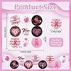Round Dot Breast Cancer Awareness Pink Ribbon Stickers DIY-WH0409-31-2