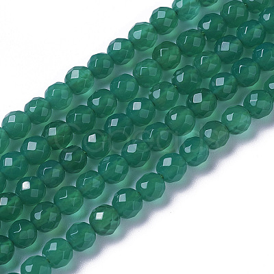 Natural Green Onyx Agate Beads Strands X-G-F596-12B-4mm-1