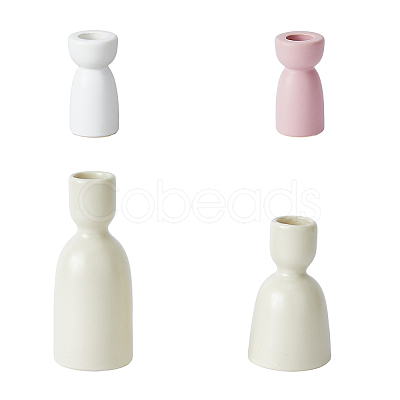 DICOSMETIC 4pcs 4 styles Vase Shape Porcelain Candle Holder AJEW-DC0001-30-1