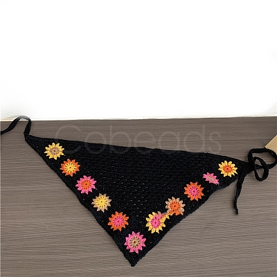 Triangle Lovely Flower Pattern Cloth Hair Kerchief PW-WG955E2-03-1