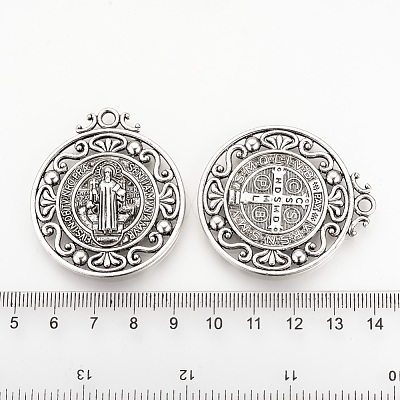 Tibetan Style Alloy Pendants X-TIBEP-Q078-01AS-RS-1