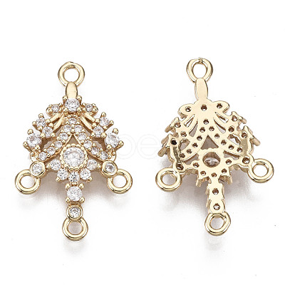 Brass Micro Pave Cubic Zirconia Chandelier Component Links KK-R111-043-1