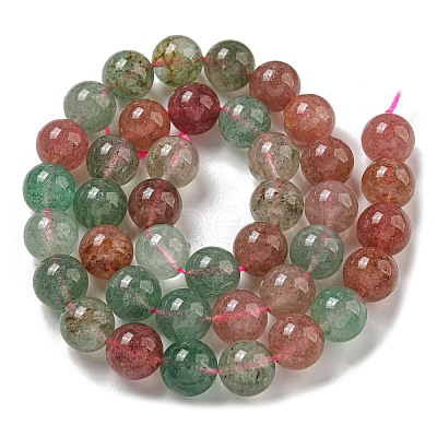 Natural Red and Green Strawberry Quartz Beads Strands G-B099-C03-06-1